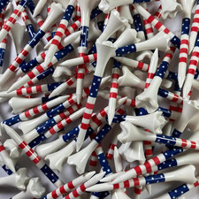 Pride Golf Tee Performance Plastic Golf Tees - Stars and Stripes - 2-3/4" 100 Co