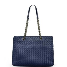 Bottega Veneta Tote Bag Navy Blue Calfskin Intrecciato xw072626g3r