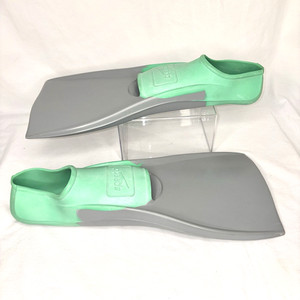Speedo Swim Fins Unisex Adult Rubber Green Gray Long Blade Training S 5-6 38-39