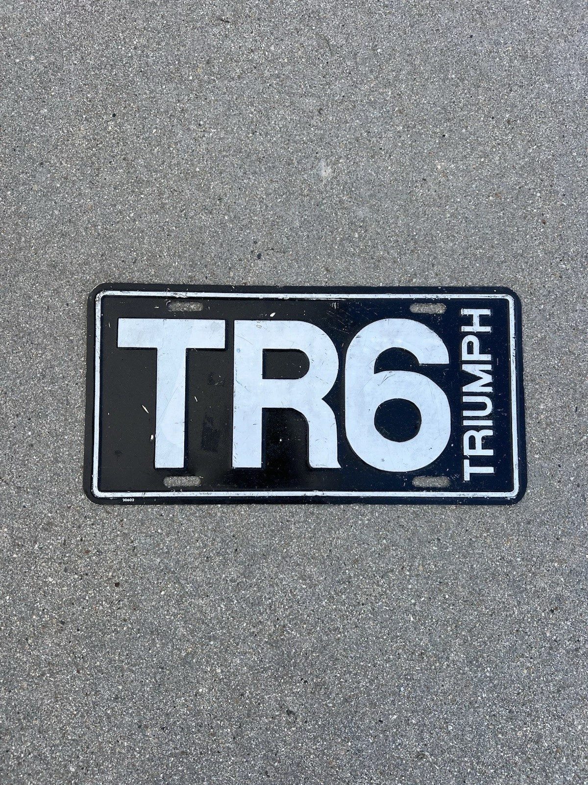 Original Triumph TR6 License Plate