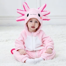 Baby Axolotl Costume Pink Toddler Girls Infant Animal Halloween Costumes Outfit