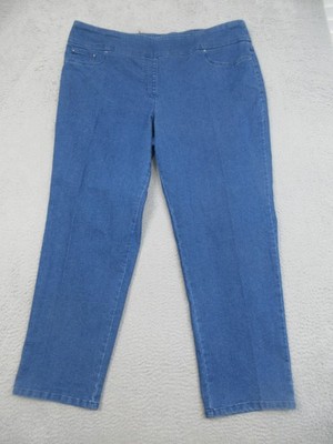 Ruby Rd Pants Womens 22W Blue Denim Pull On Jegging Elastic Waist Slimming Fit
