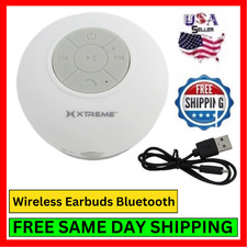 Wireless Bluetooth Speaker Splashproof Waterproof Suction Cup Music Calls w/ Mic