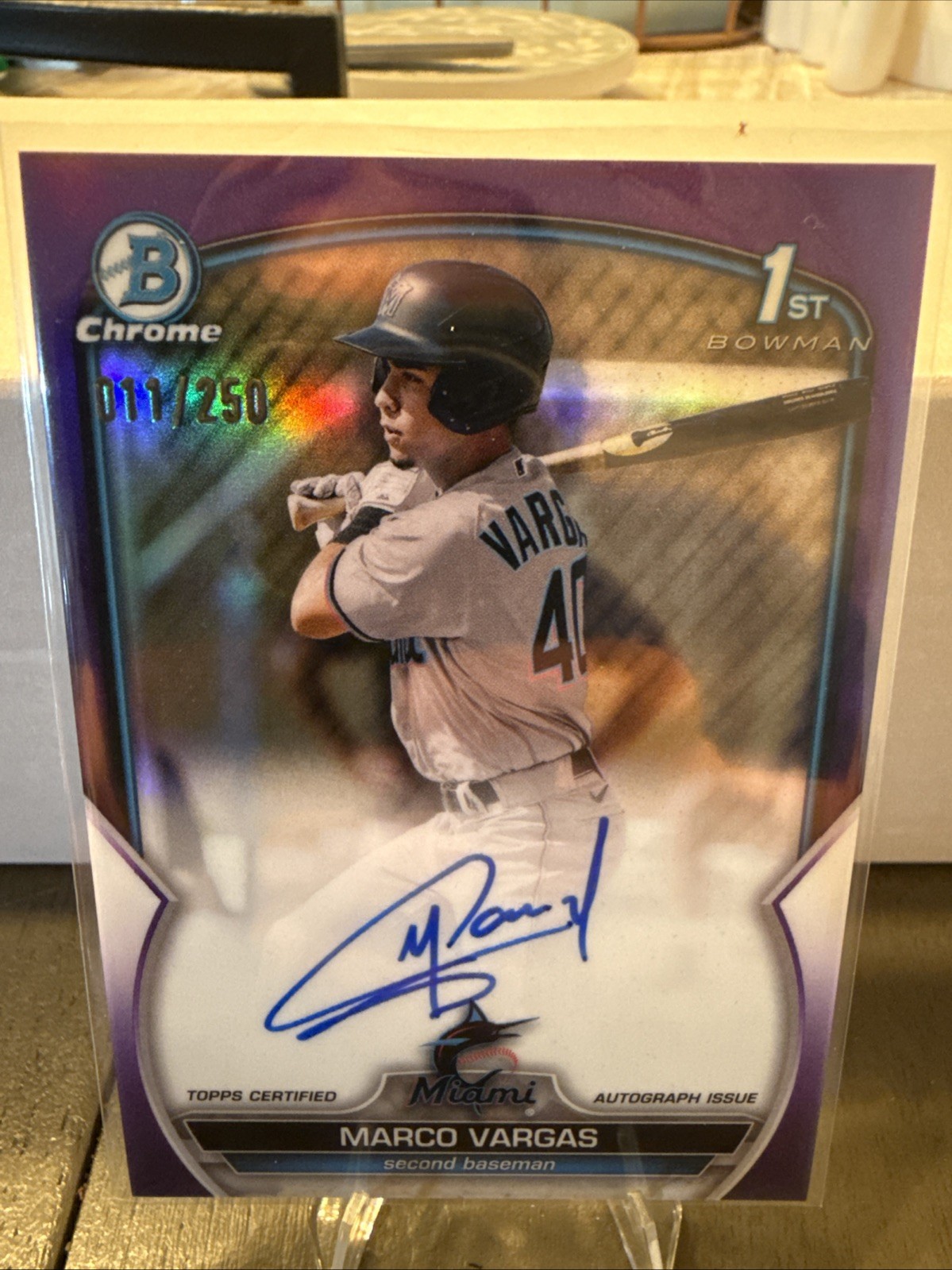 2023 Bowman Chrome - Prospect Auto 11/250 Marco Vargas #CPA-MVA Purple Refractor