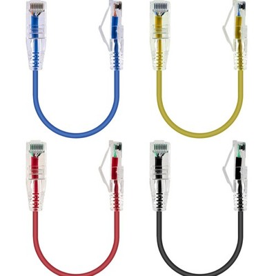 Cat6A Ethernet-Patchkabel 20 cm Mehrfarbig 4 Stück 10 Gbps, , Shield