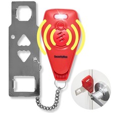 Securityman Portable Door Lock with Alarm Hotel Locks for 1 Pack, Red