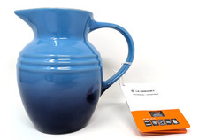 Le Creuset Stoneware Breakfast Jug 600ml Azure Blue Two Tone (New) Milk Cream