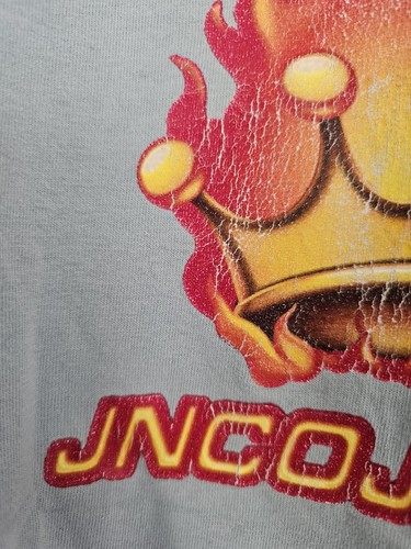 Vintage 90s JNCO Flaming Crown Light Blue T-Shirt - Men's Size XL - Picture 3 of 11