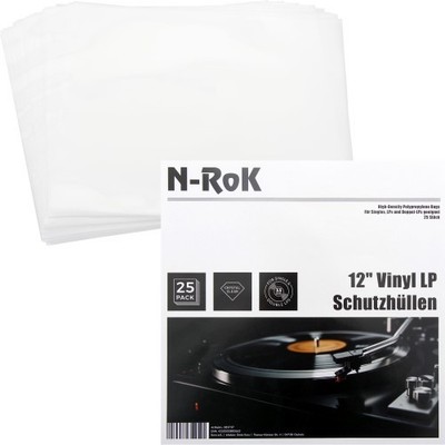 N-RoK 12'' Vinyl LP Schutzhüllen Schallplatten Hüllen Transparent 25 Stück | NEU