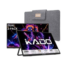 Kado Dual Portable Monitor Setup - 2-Pack 15.6'' FHD 1080p Triple Monitor Ext...