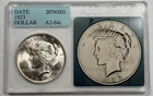 1923 Peace Silver Dollar - Accugrade Photo - BU - Old Vintage Holder 64c Luster+