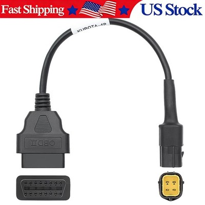 4PIN To 16Pin OBD2 Agricultural Machinery Adapter For Kubota Diagmaster Python