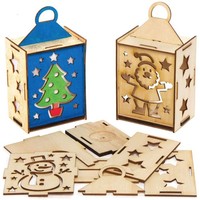 Holz Laterne Bastelset 3Er Pack Weihnachten, Basteln & Bemalen FüR Kinder