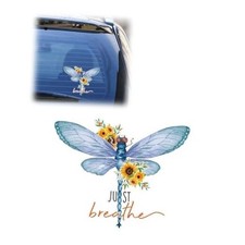 Just Breathe Dragonfly Car Sticker Decal, Vinyl Waterproof Automotive 1PC