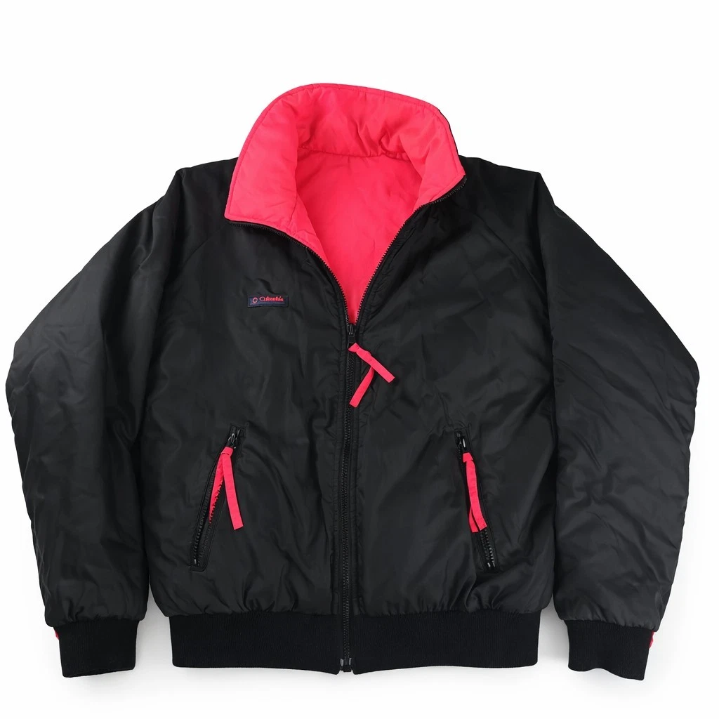Vintage Y2K Columbia Ski Jacket M Black Pink Thinsulate Full Zip Reversible