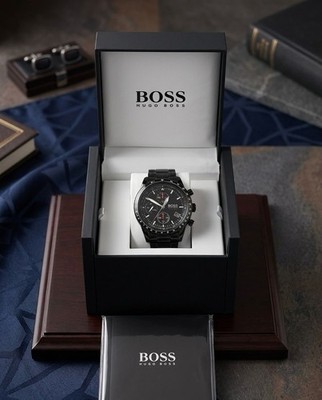 HUGO BOSS HB1513771 Herrenuhr Aero Sport Uhr Schwarzes Zifferblatt Edelstahl