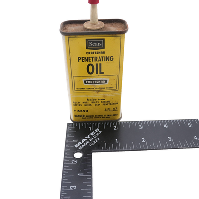 #ad Vintage Sears Craftsman Penetrating Oil Handy Oiler Tin Can Empty 5593 1 4 full $15.99