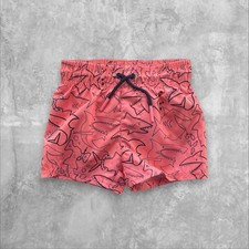 New Cat  Jack Baby Boys Shark Swim Shorts Coral Orange Mesh Lining Pull-On 9M