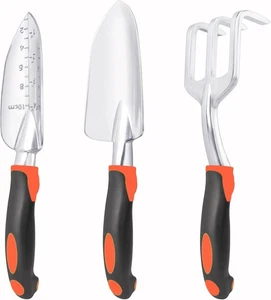 Ensemble d'outils de jardin, 3 Ensemble d'outils de jardinage à usage lourd comprenant la pelle de jardin, T