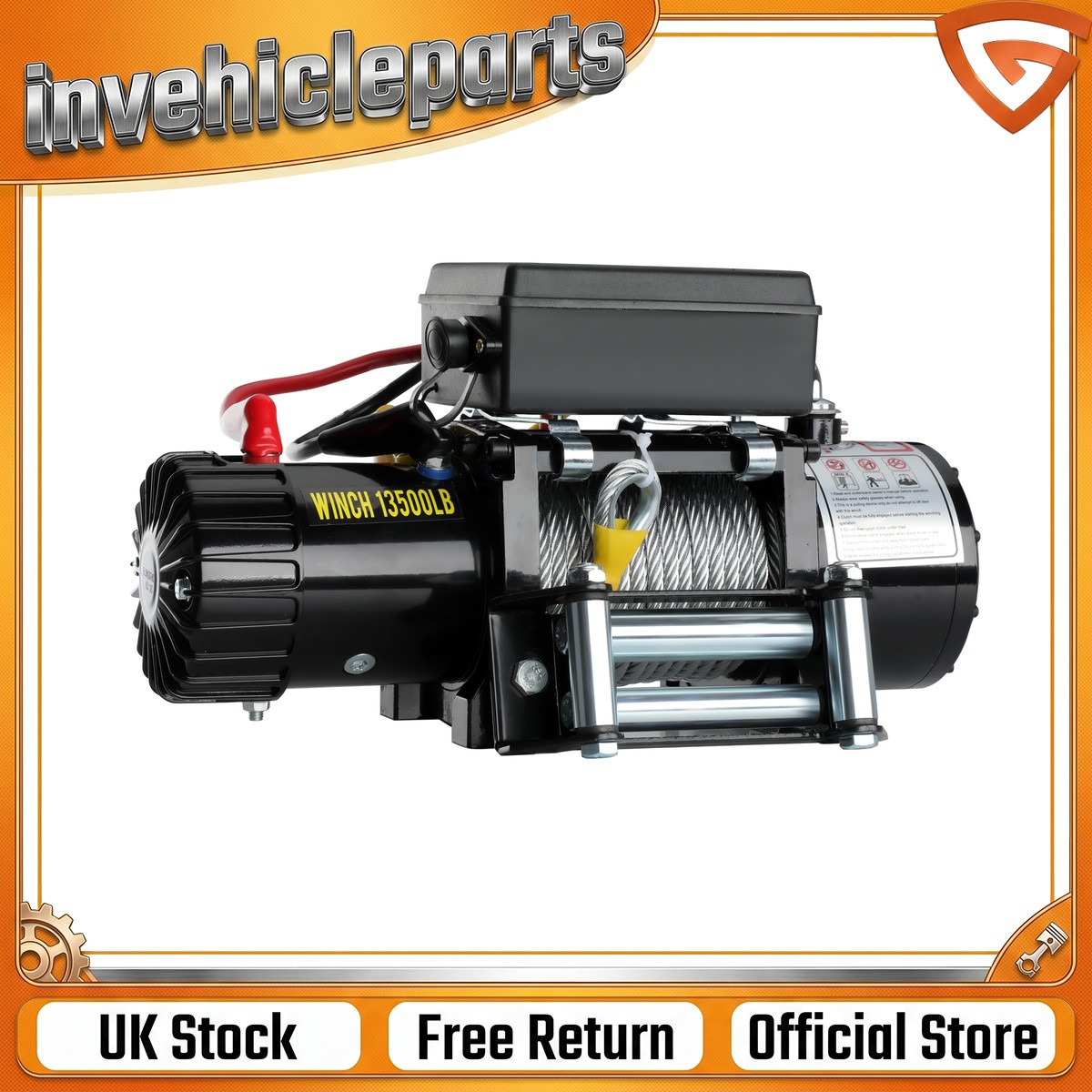 12V 4500lb/2041kg Car Electric Winch Fiber Rope With 2 Wireless Remote Controls - Image 17