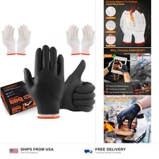 ANBOSON BBQ Gloves for Cooking Baking Grilling, 100 Count Disposable Nitrile ...