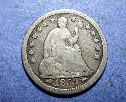 1853 w/arrows Liberty Seated Half Dime  VG