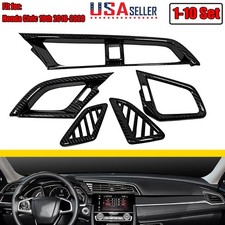 ABS Carbon Fiber Dashboard Air Vent Cover Case for Honda Civic 10th 16-20 1-10X`