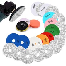 16 Set di Tamponi per Lucidatura: Dischetti per Levigatrice Marmo 125 mm