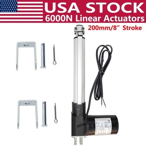 6000N 1320LBS Lift 8" Linear Actuator DC12V Electric Motor W/ Brackets Auto Lift