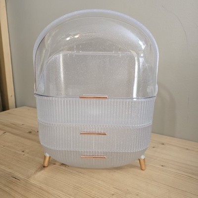 MASSY Egg Shape(Oval) Makeup Storage Box, Countertop Portable Vanity...