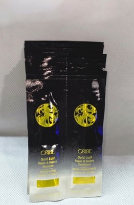LOT of 10 ORIBE Gold Lust Repair & Restore Shampoo + Conditioner Packets 7ml