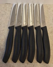 Victorinox Set of 6 Steak Knives Serrated Edge 4.3in Blade 6.7233.20 NEW SET!