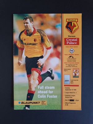 1995 Watford vs Crystal Palace Football Program
