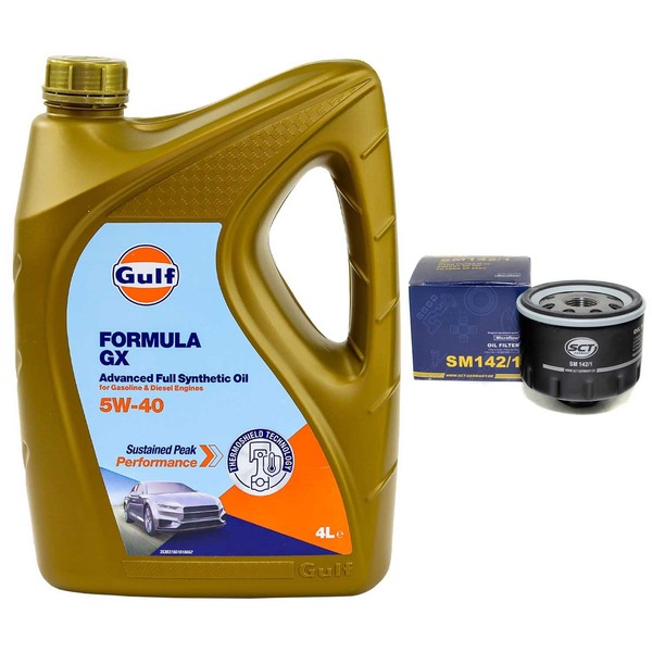 MotoröL Set Gulf Formula GX 5W-40 4 Liter + ÖLfilter FüR Smart Fortwo Forfour-image