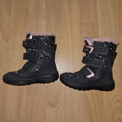superfit Mädchen Winterstiefel gefüttert Klett EU 27 Dunkelblau/Rosa Punkte