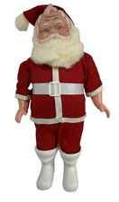Vtg MCM 12" Santa Claus Doll Rubber Face Plastic Body Hong Kong