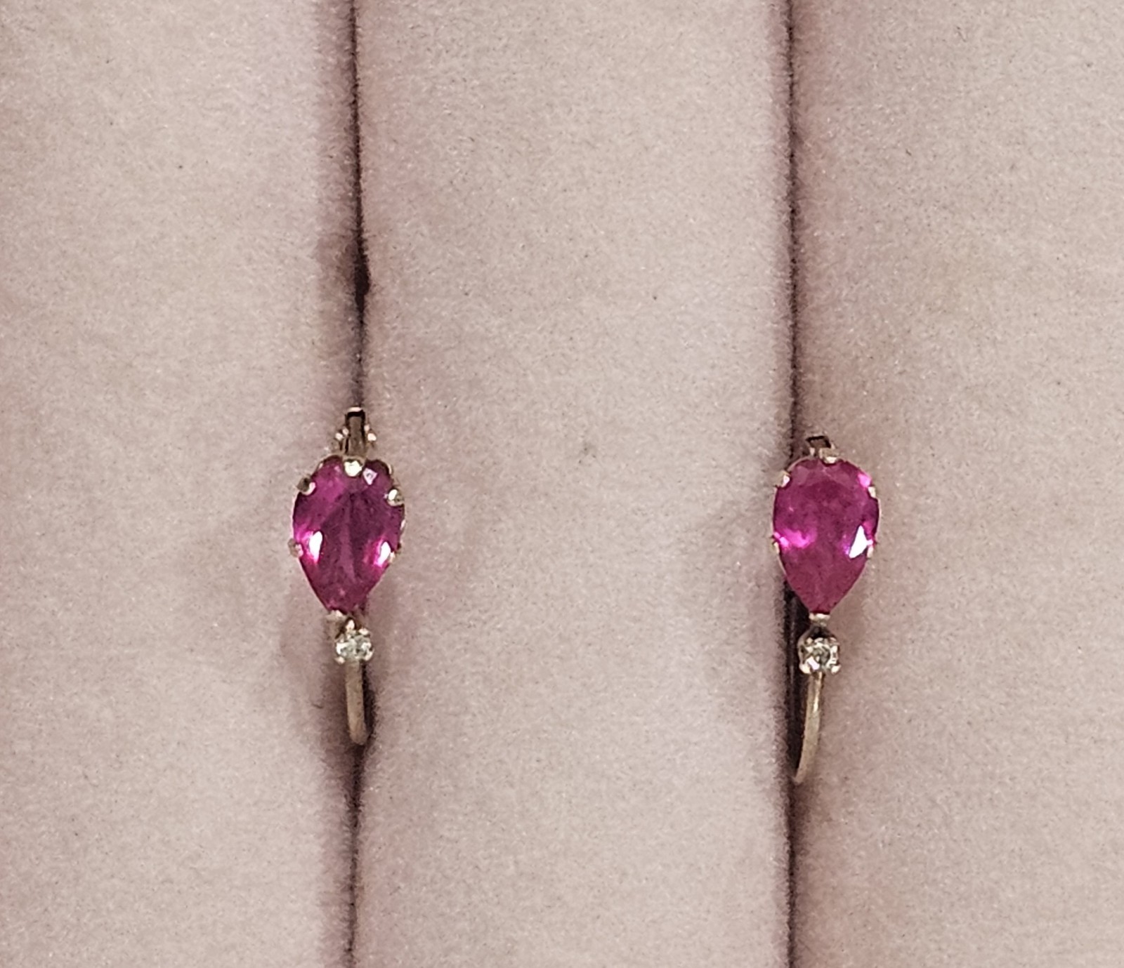 14K  Ruby Earrings - image 2