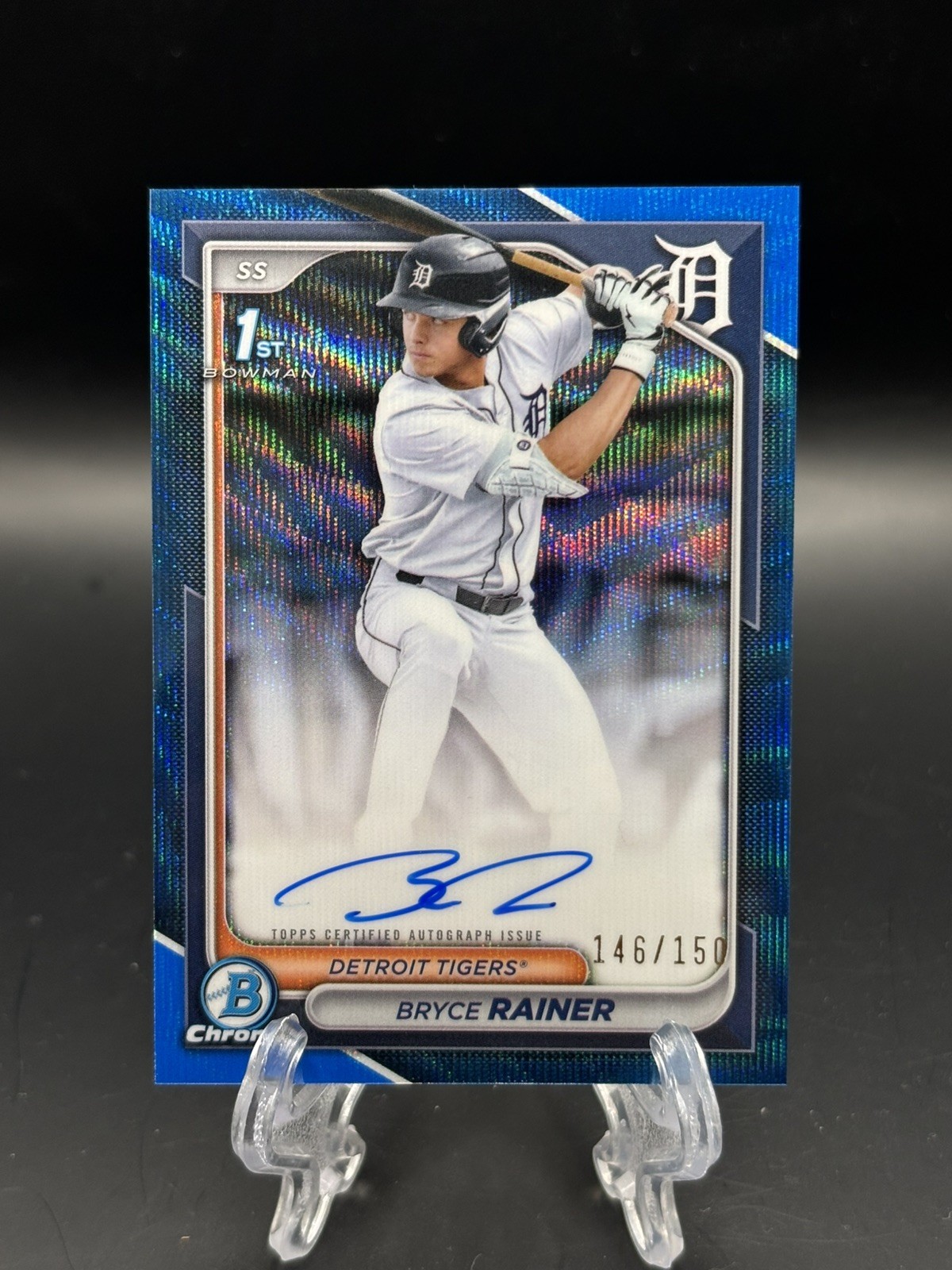 2024 Bowman Draft Chrome #CPA-BR Bryce Rainer 1st Blue Wave Auto #/150 📈📈