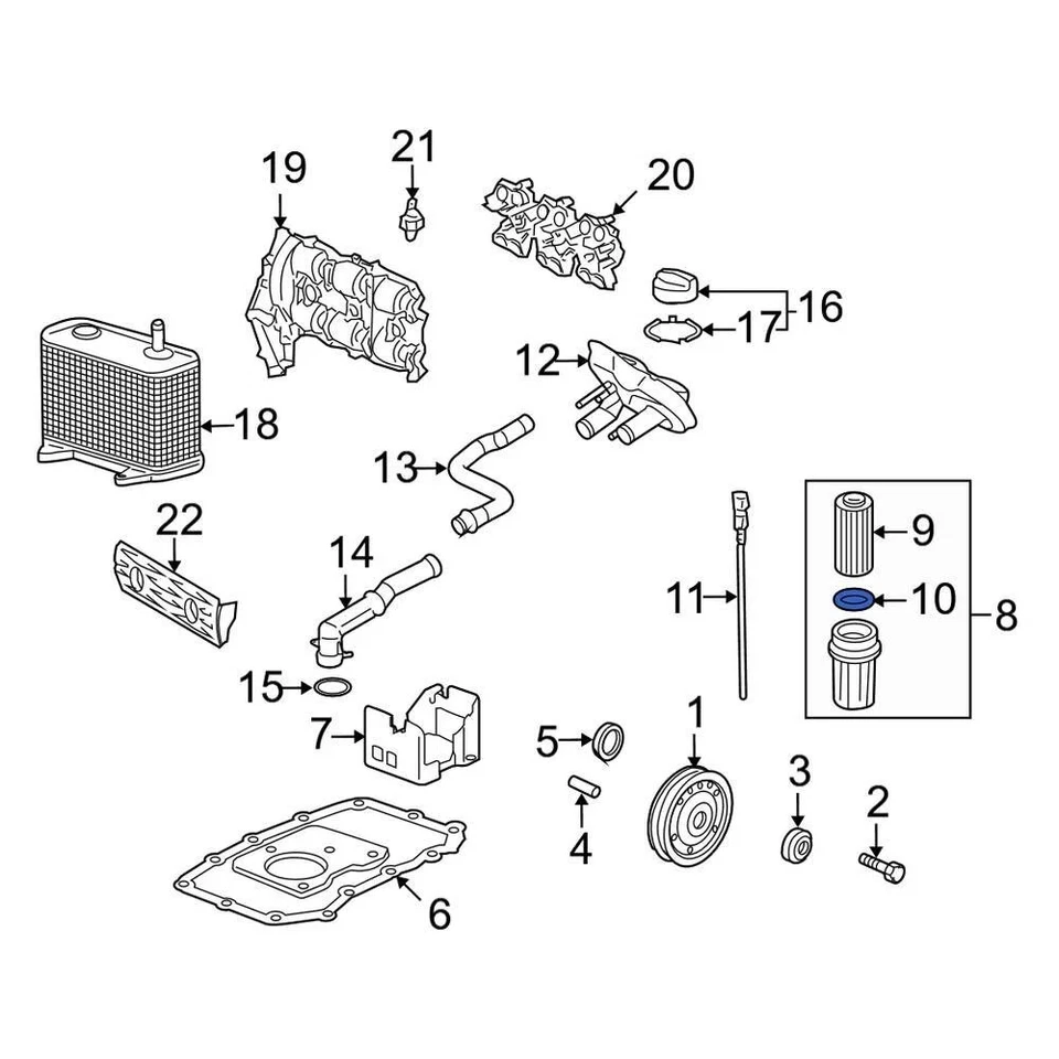 For Porsche Cayenne 03-06 Porsche 0PB115499A Engine Oil Filter Element O-Ring Foto 4 de 4