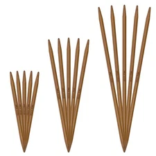 JubileeYarn Double Point Bamboo Knitting Needles Set | 3 Sizes (5 Needles/Size)