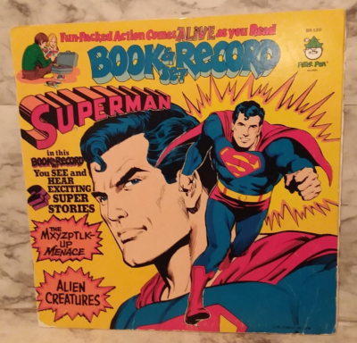 2 Vntg Peter Pan LP Records DC Comics SUPERMAN Book & Record Set