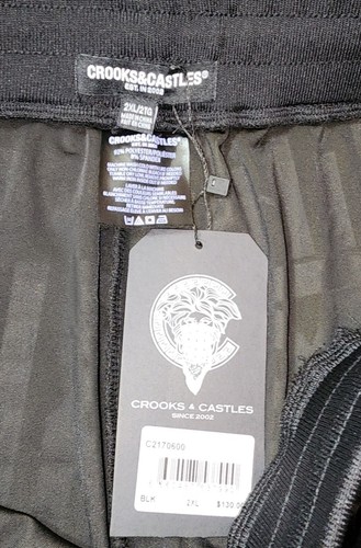 Crooks & Castles Black Velour King Tut Jogger Pants NWT 2XL - Picture 5 of 8