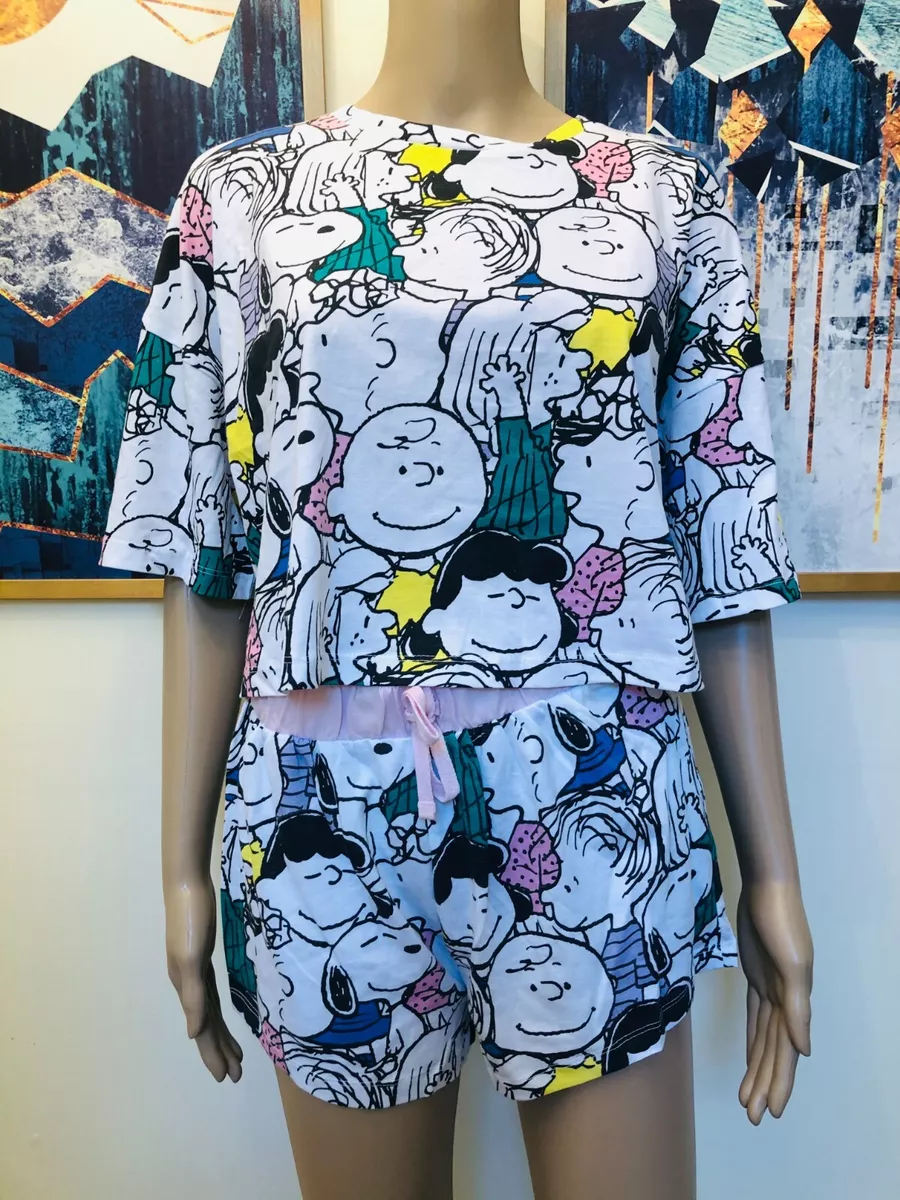 Snoopy Charlie Brown Women s PJS Ladies Pyjamas Primark Shorts New