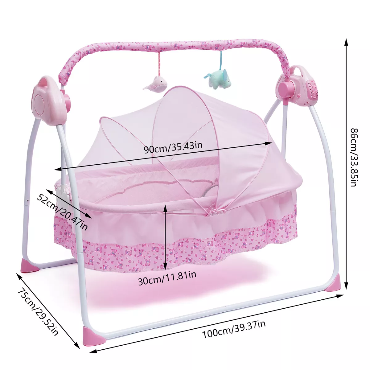 Electric Auto-Swing Big Bed Baby Cradle Crib Infant Rocker Bed 3 Colors Optional eBay