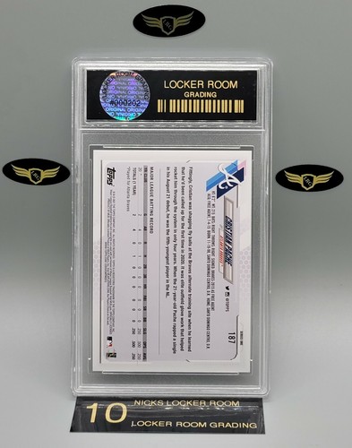 2021 Topps Series 1 Atlanta Braves CHRISTIAN PACHE #187 rookie RC graded LRG 10 - Picture 2 of 2
