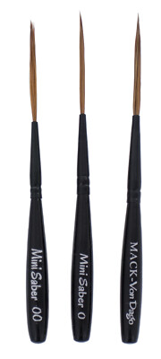 Andrew Mack Brush Von Dago Mini Saber Set of 3 Sizes 00-1
