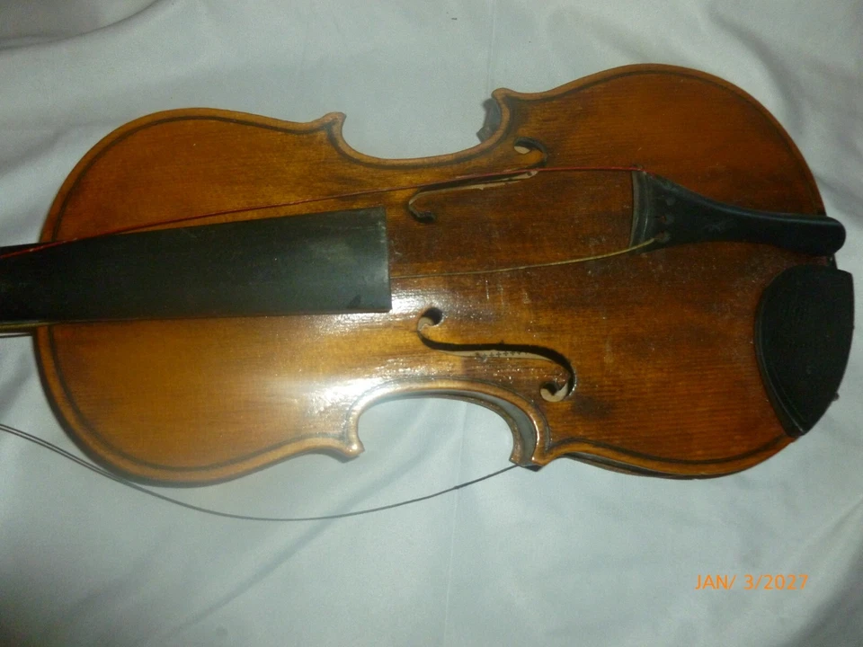 Antique Kids Violin Stradivarius Model Ant Made In Germany With Case RARE - Image 4 of 4