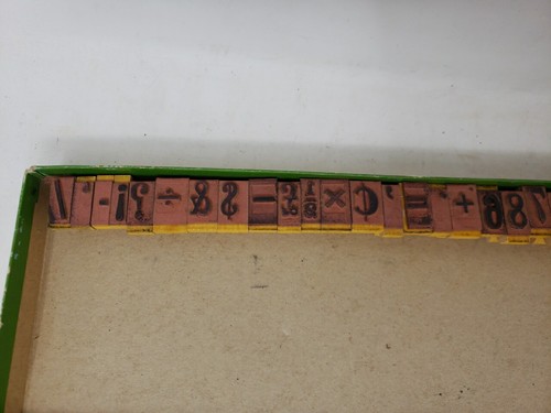 Vintage Rubber Stamp Alphabet Numbers Wood Block Print Set SUPERIOR TOYS 4710 - Picture 4 of 20