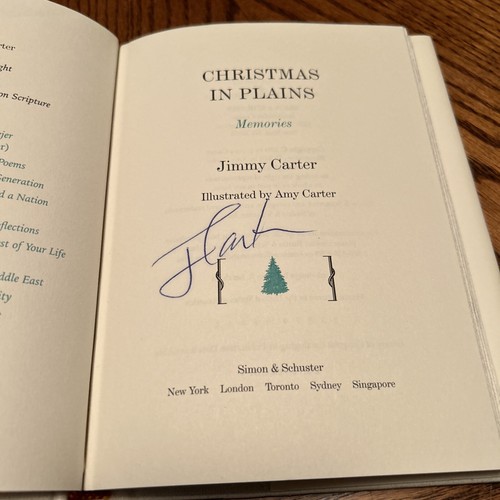 SIGNED AUTOGRAPHED JIMMY CARTER Hardcover Book Christmas in Plains 2001 HC DJ ! - Picture 3 of 10