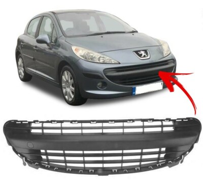 Grille Centrale Pare-Chocs Avant Pour PEUGEOT 207 (04/2006 - 05/2009) - Pièce De Rechange